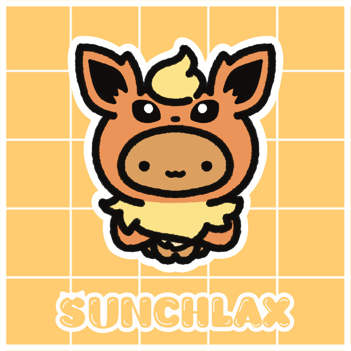 Brown Cat Wearing Fire Poncho Sticker