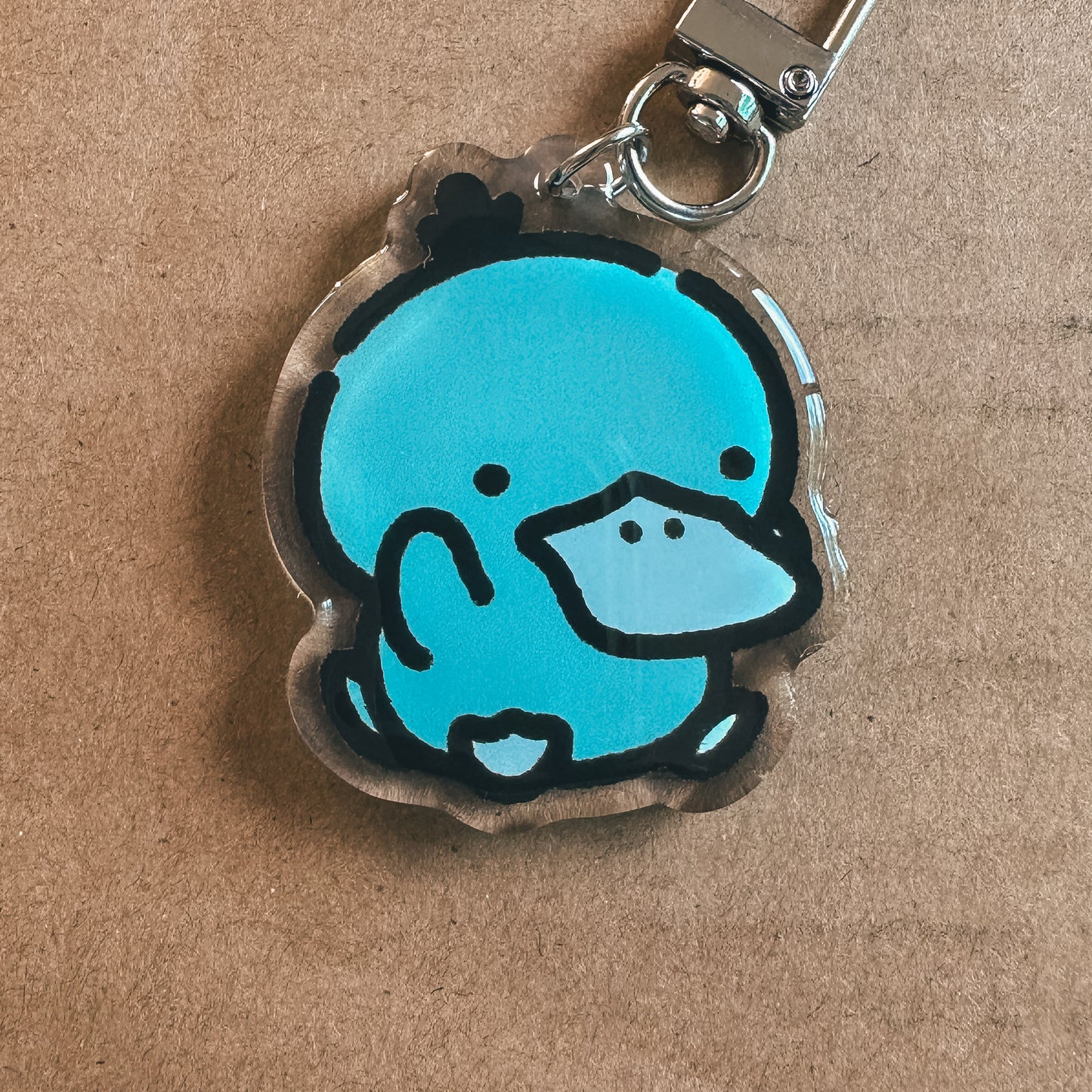 Confused Duck Acrylic Epoxy Keychain