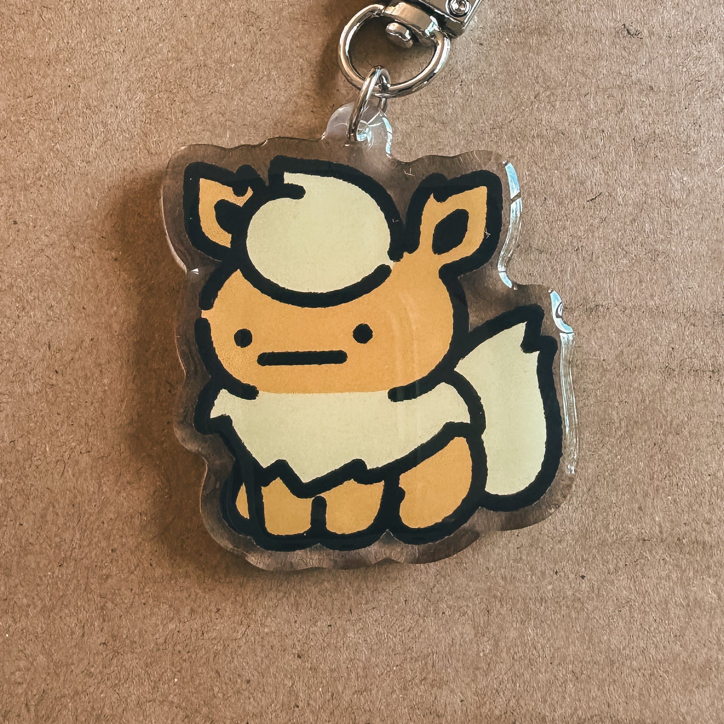 Fire Cat Acrylic Epoxy Keychain