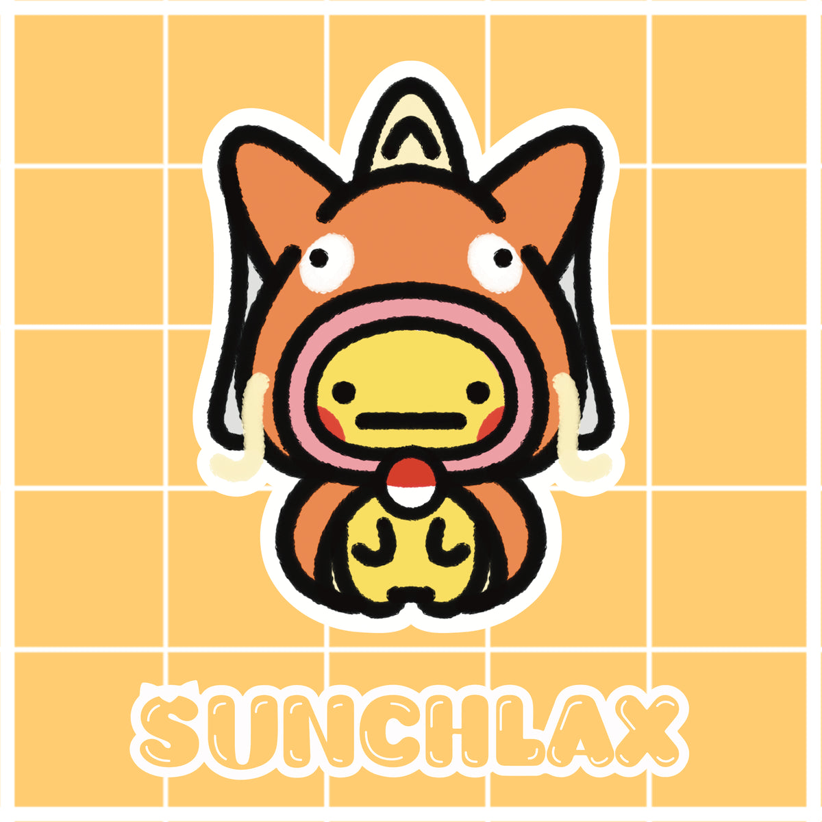 Yellow Rat Wearing Fish Poncho Sticker