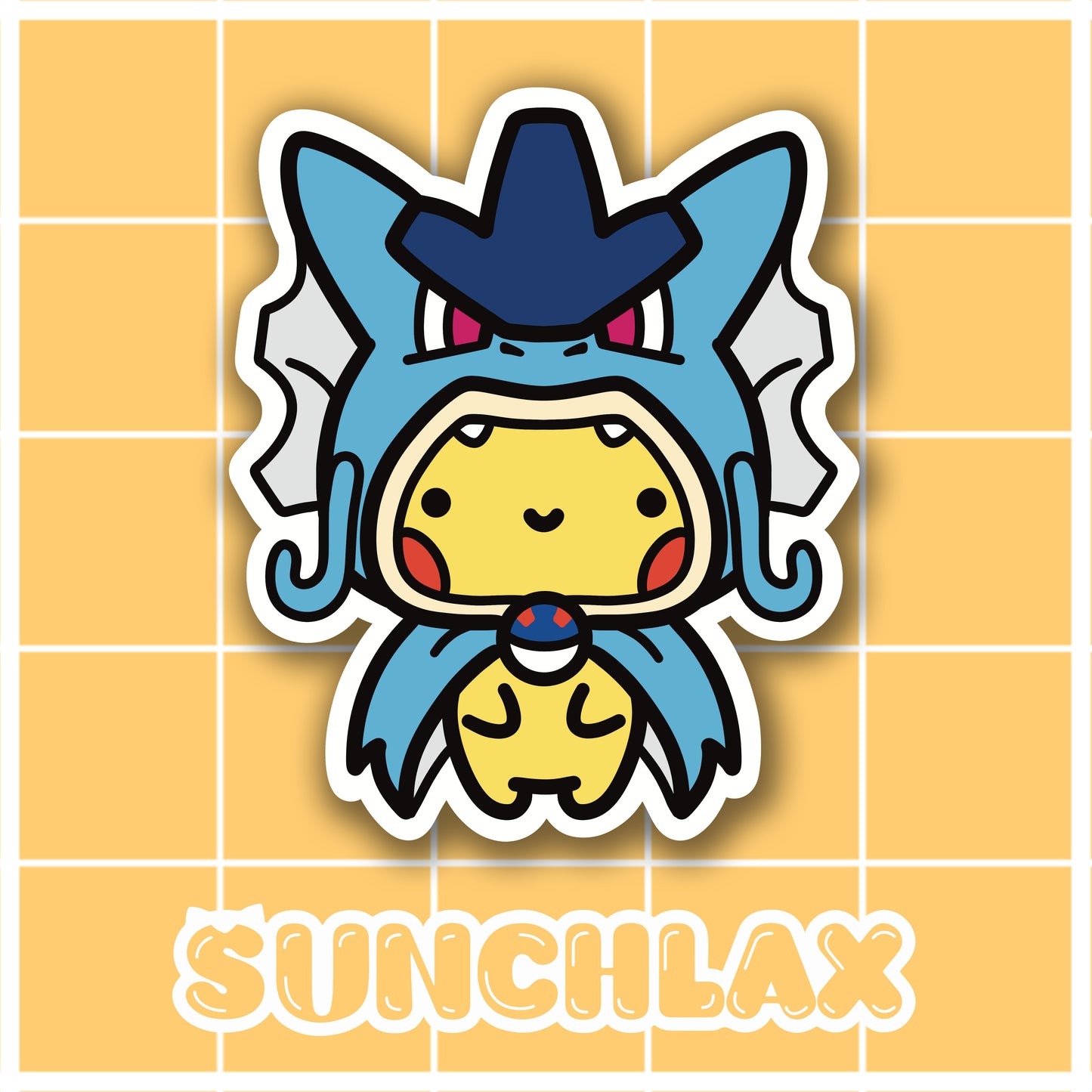 Yellow Rat Wearing Sea Monster Poncho Sticker