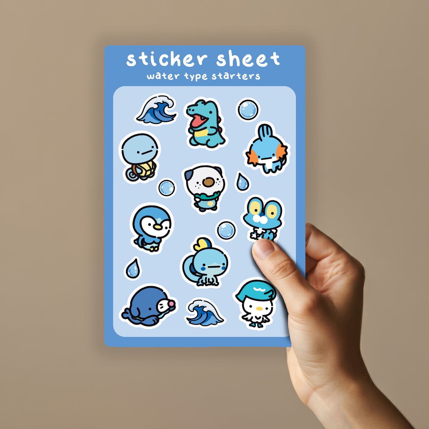 Water Starters Sticker Sheet