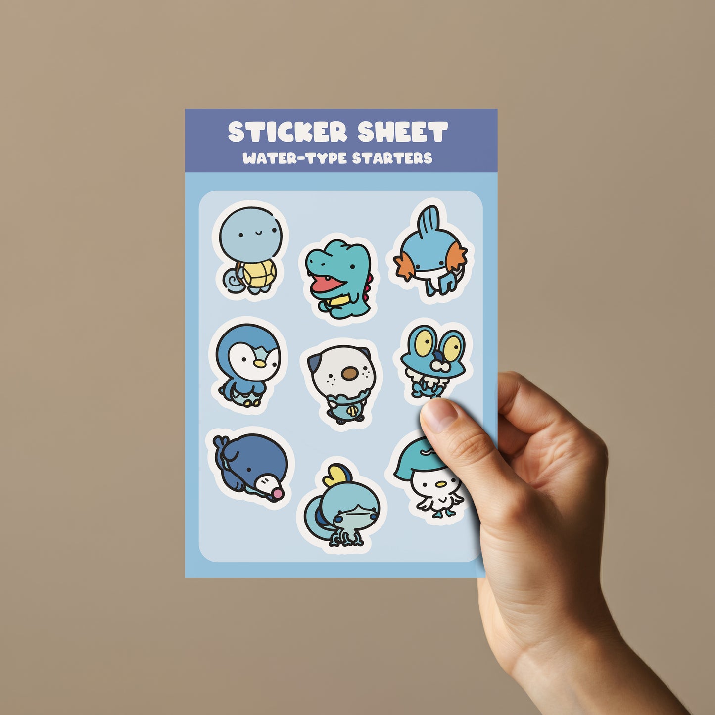 Water Starters Sticker Sheet