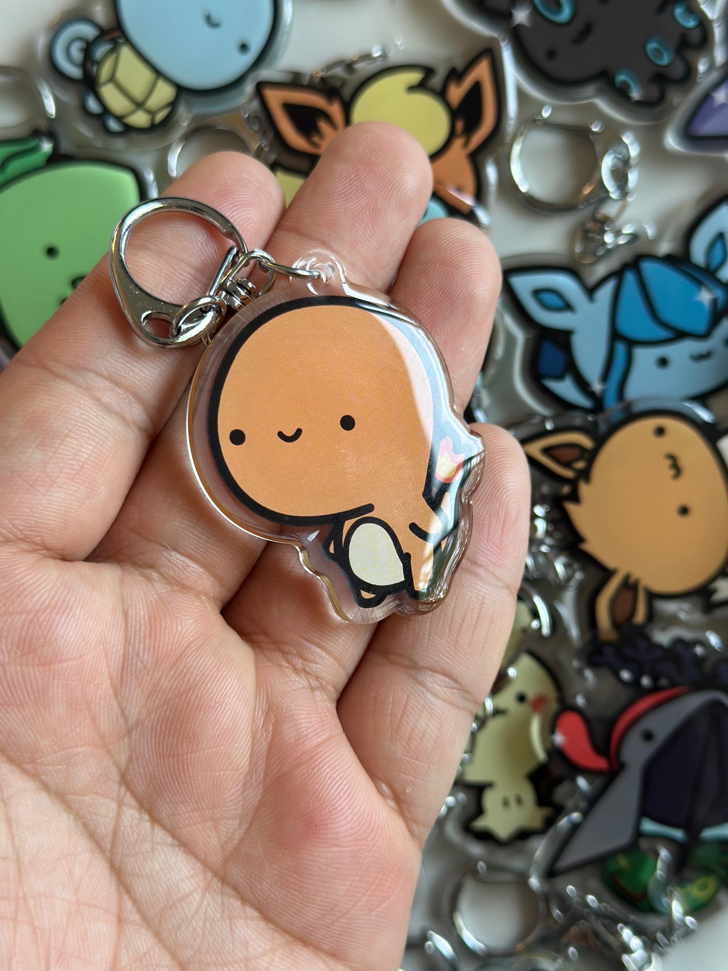 Fire Salamander Acrylic Epoxy Keychain