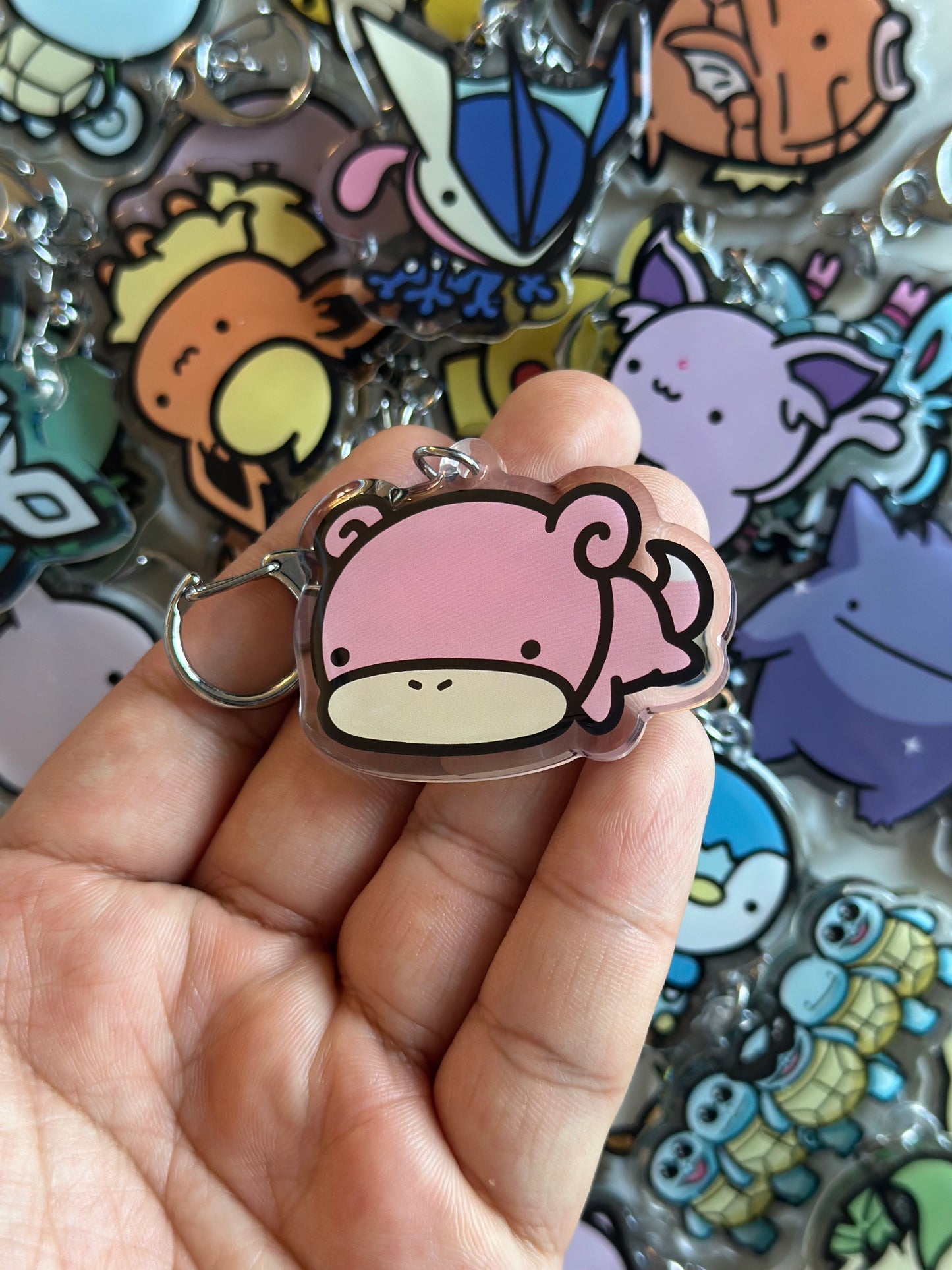 Pink Pig Acrylic Epoxy Keychain
