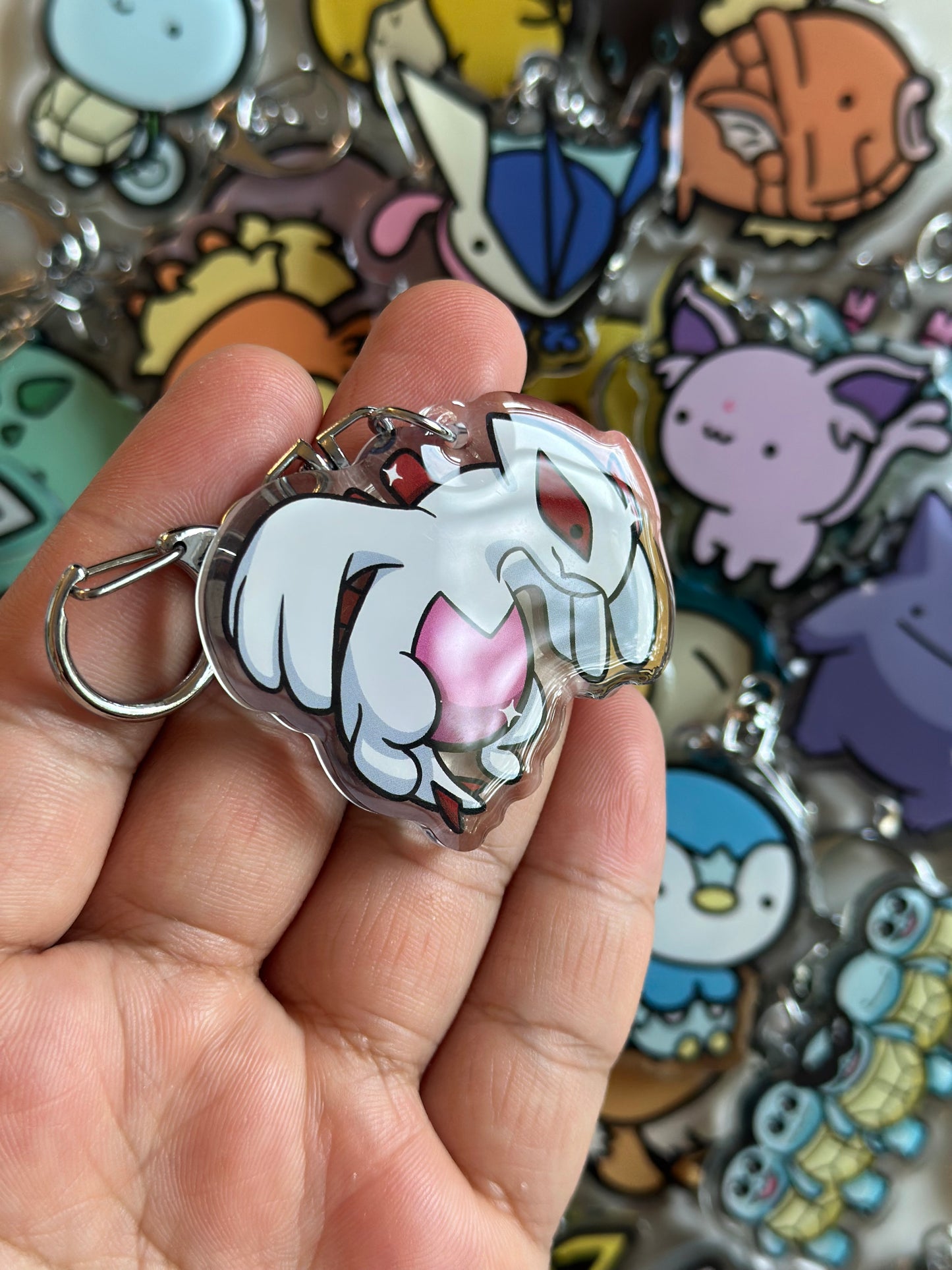 White Legendary Bird Acrylic Epoxy Keychain