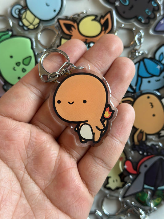 Fire Salamander Acrylic Epoxy Keychain