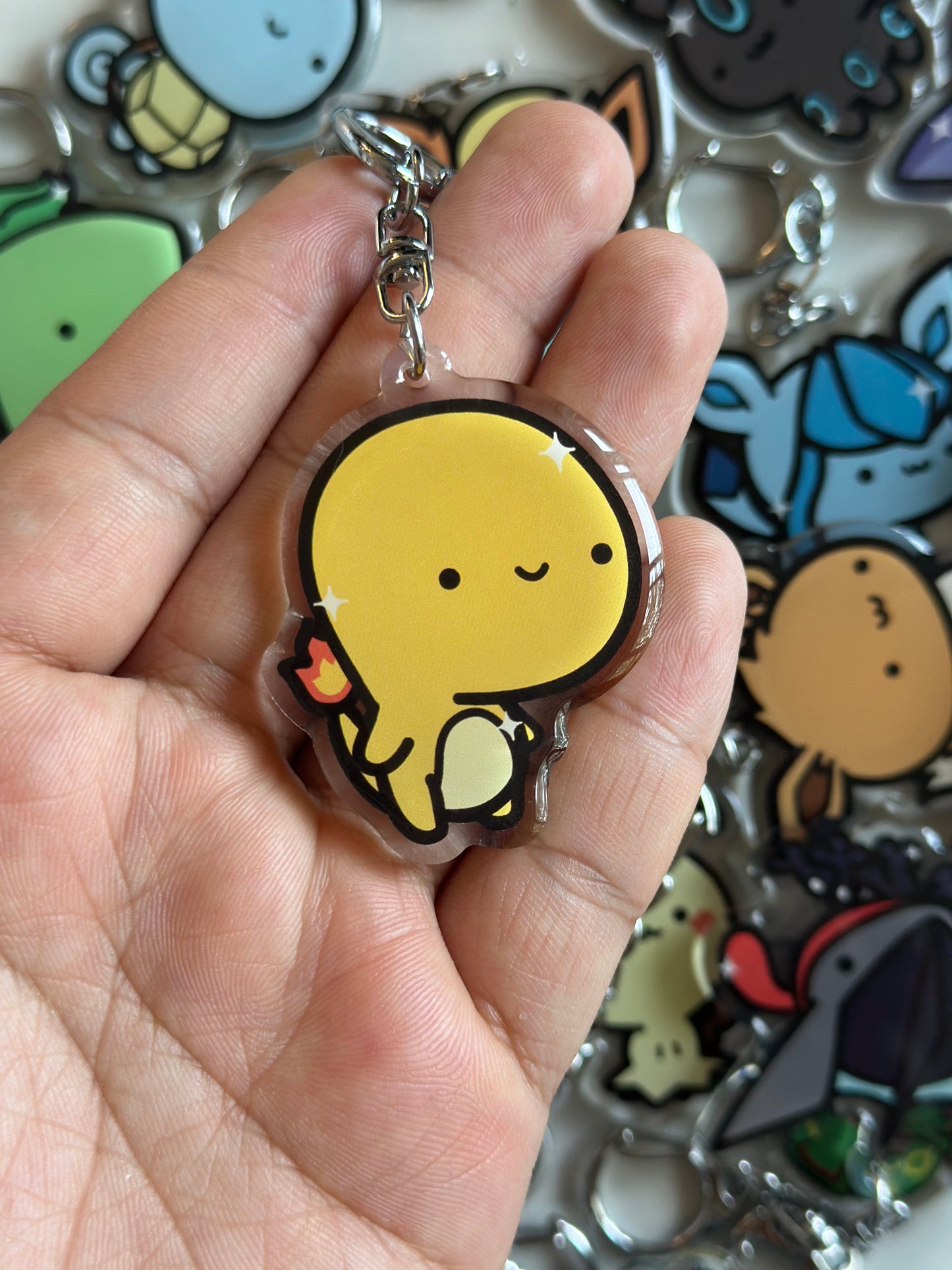 Fire Salamander Acrylic Epoxy Keychain