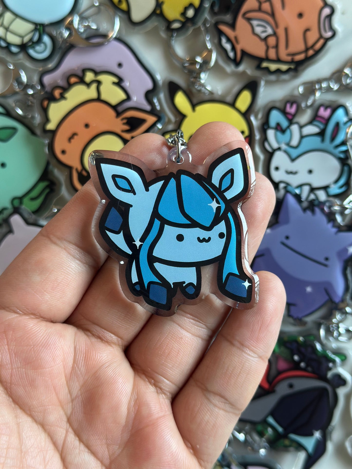 Ice Animal Acrylic Epoxy Keychain