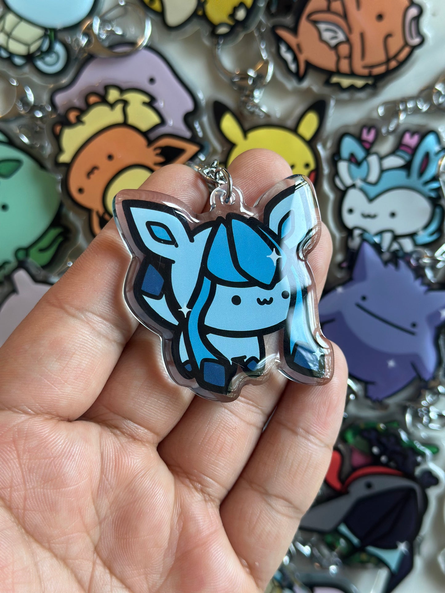 Ice Animal Acrylic Epoxy Keychain