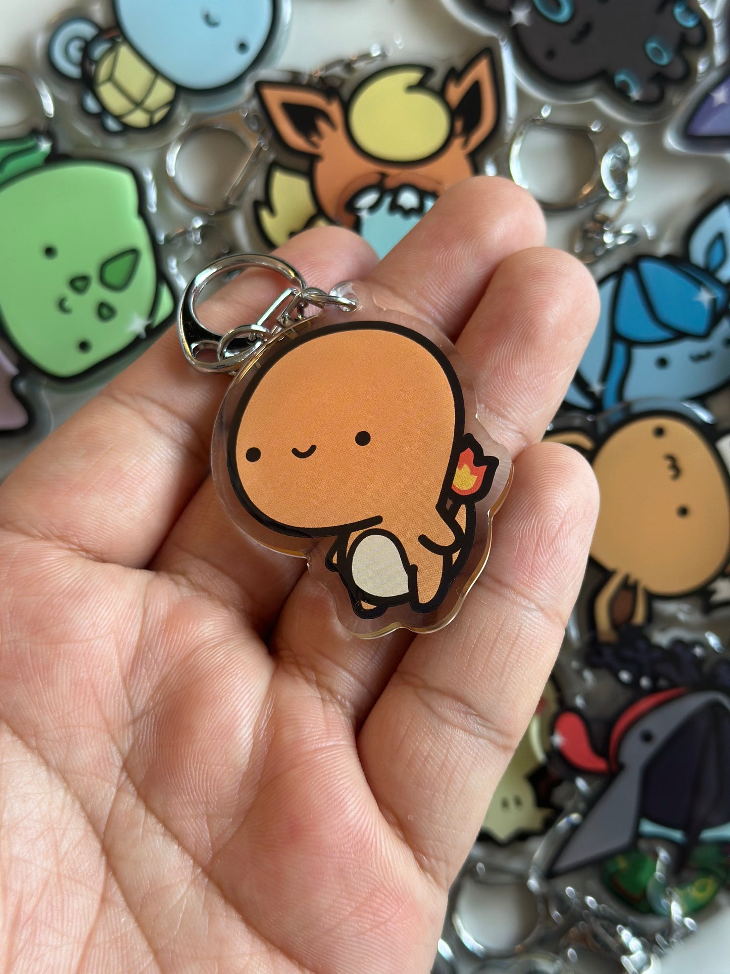 Fire Salamander Acrylic Epoxy Keychain