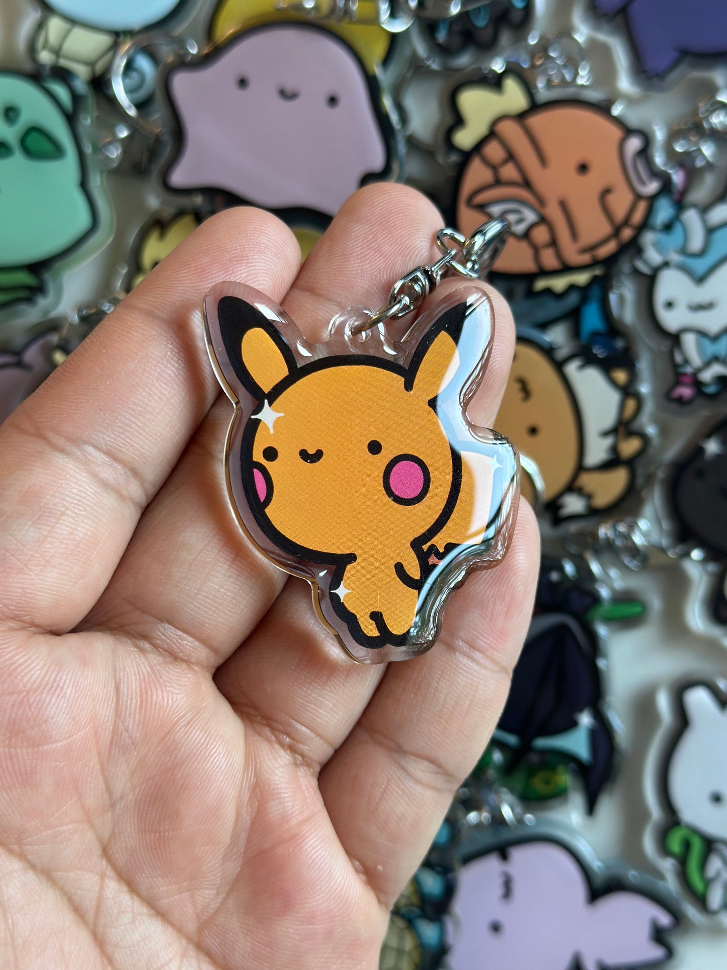 Yellow Rat Acrylic Epoxy Keychain