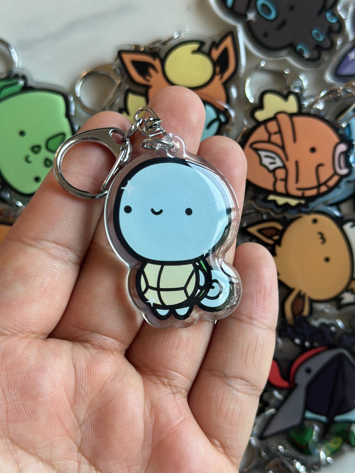 Water Turtle Acrylic Epoxy Keychain