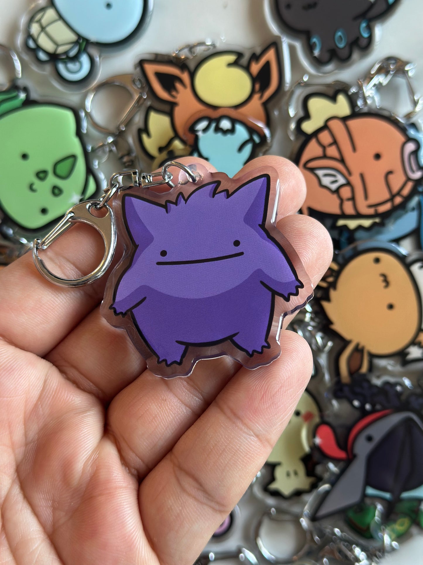 Purple Ghost Acrylic Epoxy Keychain