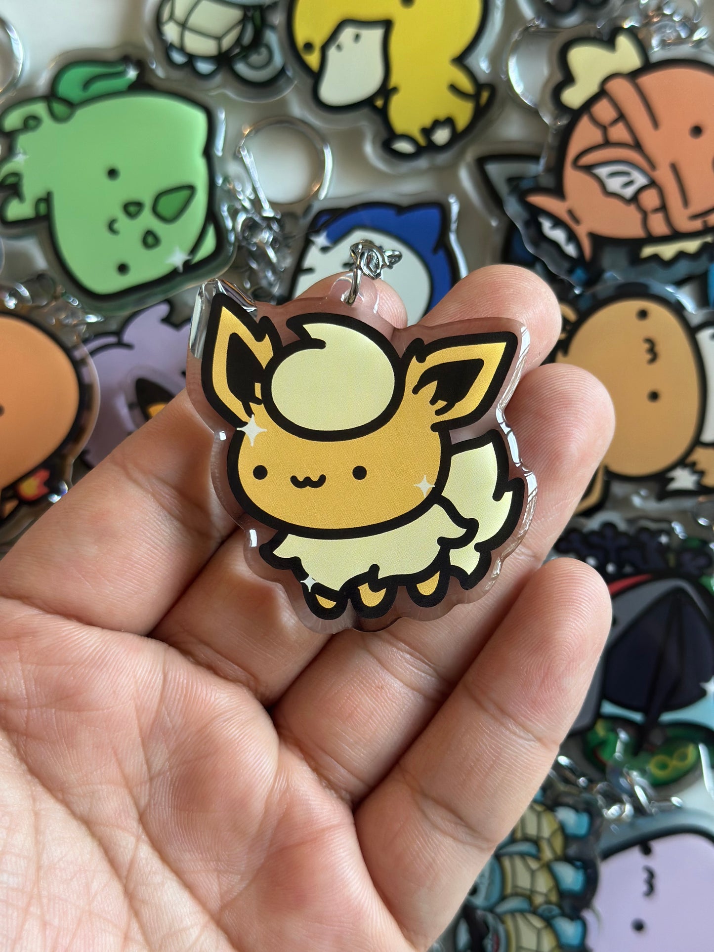 Fire Animal Acrylic Epoxy Keychain