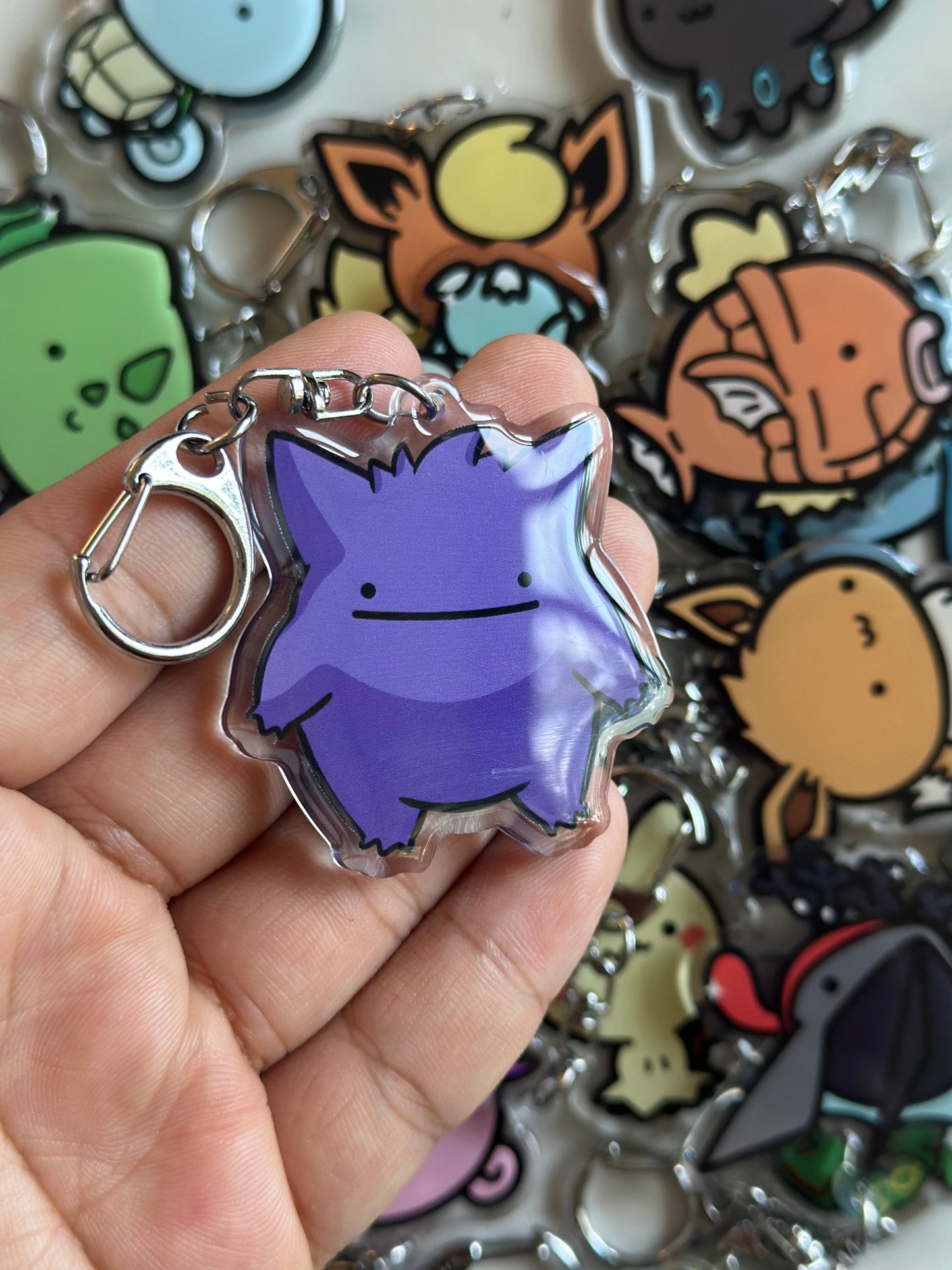 Purple Ghost Acrylic Epoxy Keychain