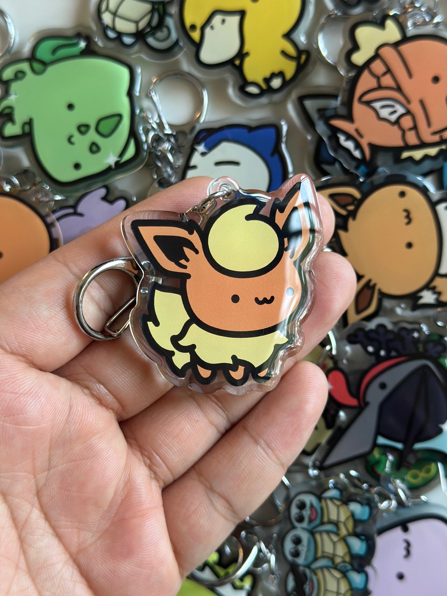 Fire Animal Acrylic Epoxy Keychain