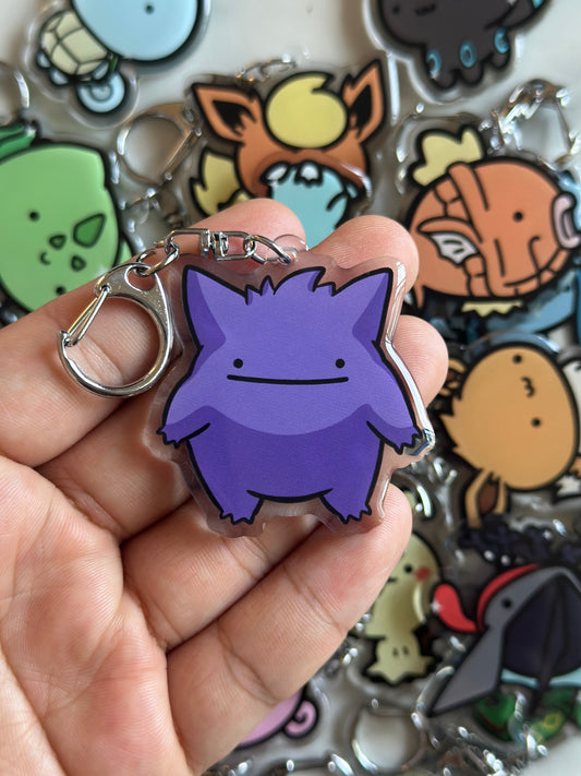 Purple Ghost Acrylic Epoxy Keychain