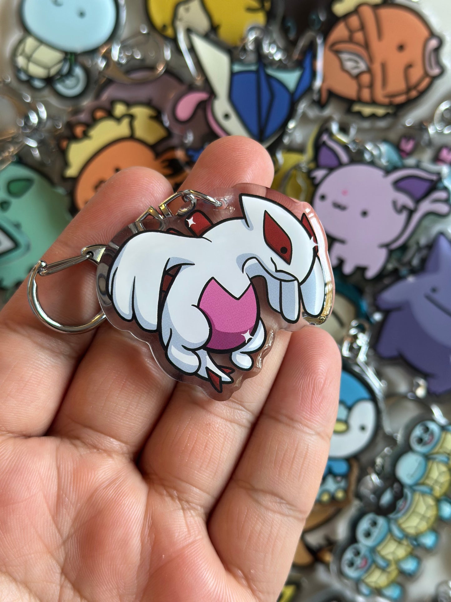 White Legendary Bird Acrylic Epoxy Keychain