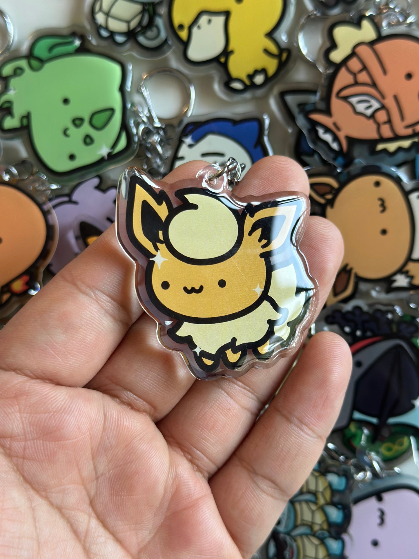 Fire Animal Acrylic Epoxy Keychain