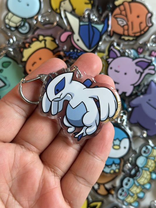 White Legendary Bird Acrylic Epoxy Keychain