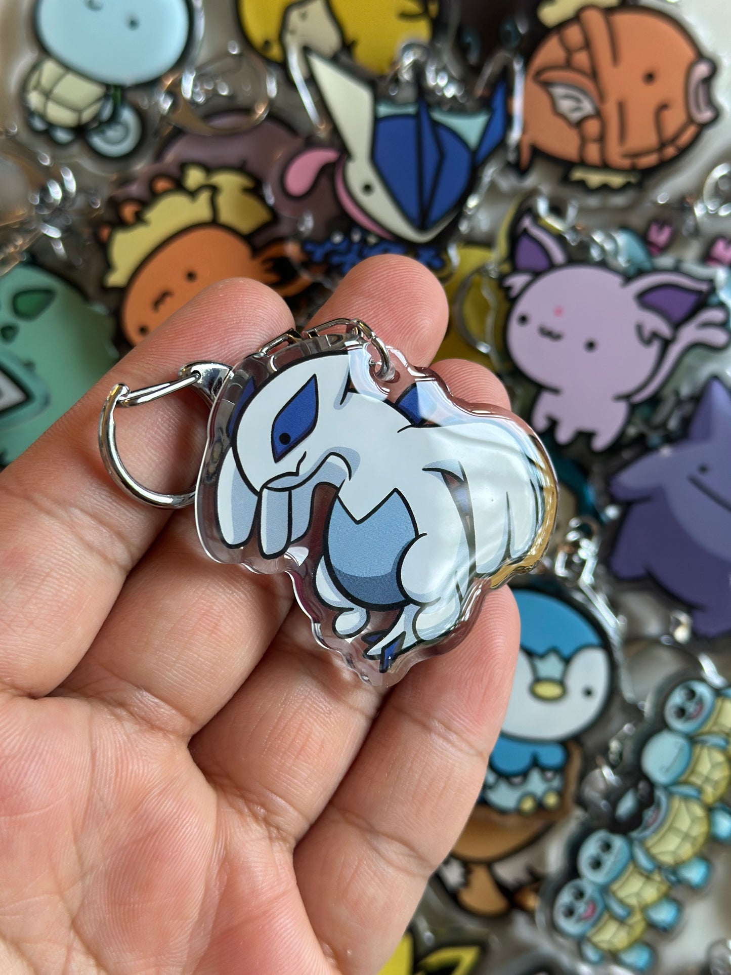 White Legendary Bird Acrylic Epoxy Keychain