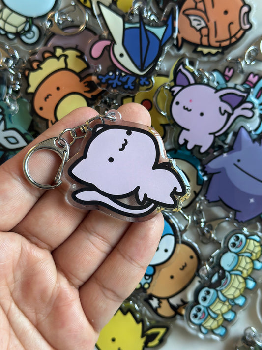 Pink Cat Acrylic Epoxy Keychain