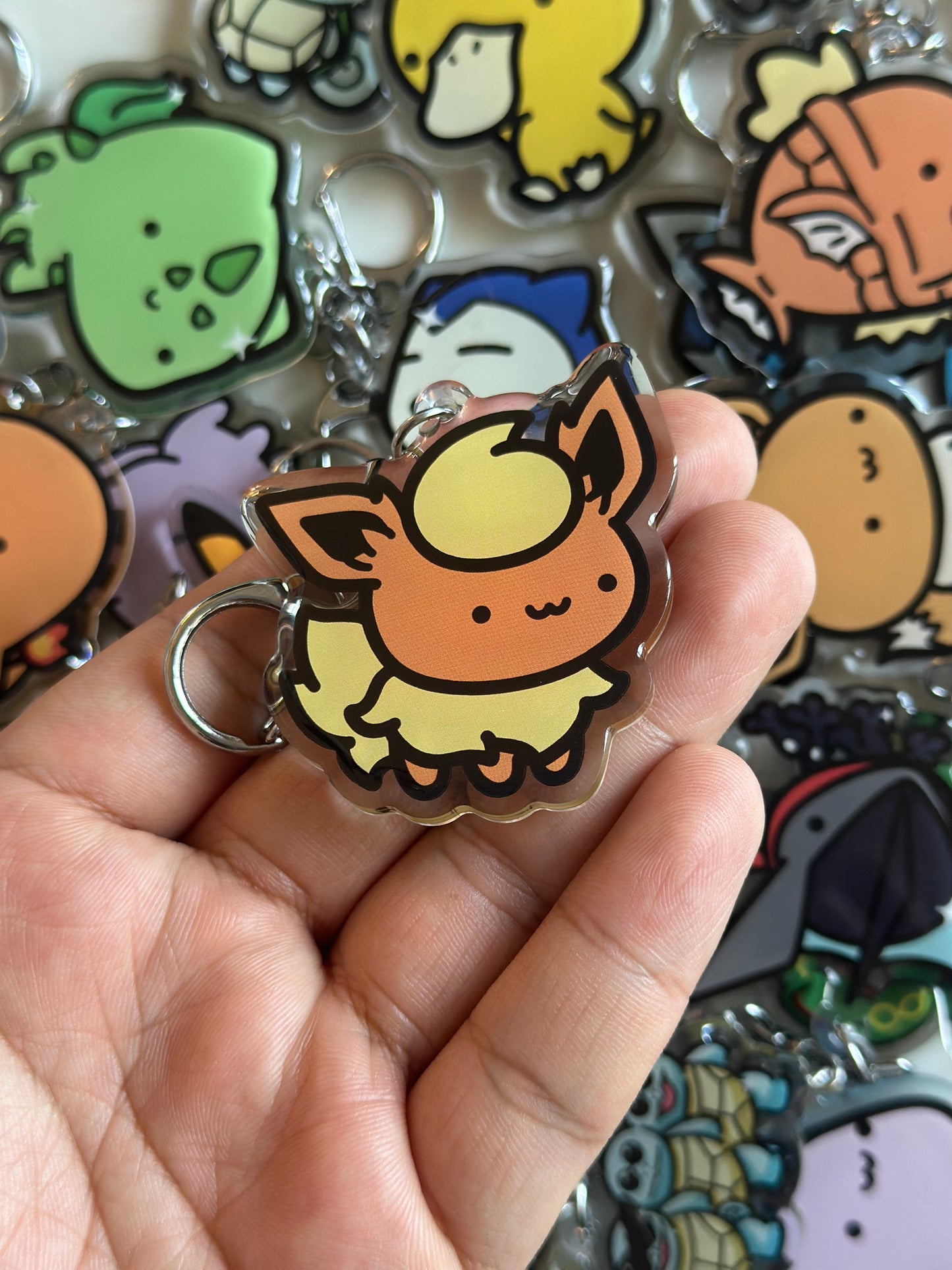 Fire Animal Acrylic Epoxy Keychain
