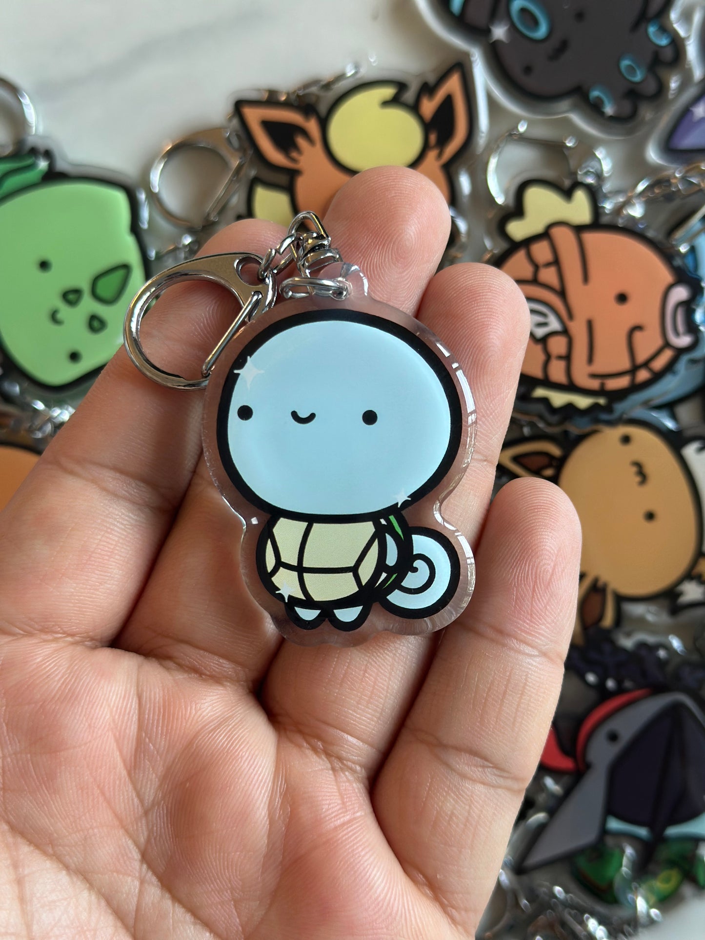 Water Turtle Acrylic Epoxy Keychain
