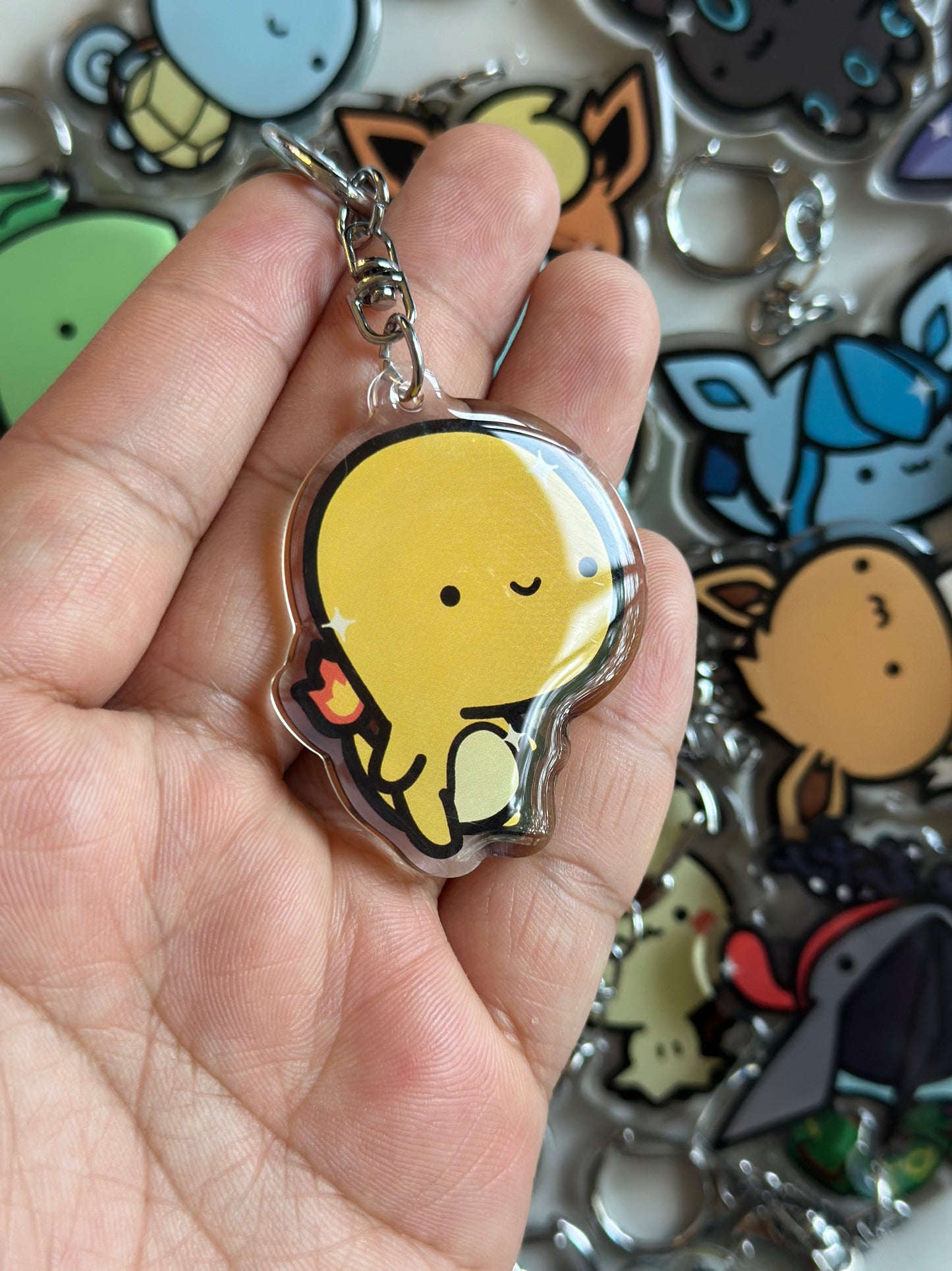 Fire Salamander Acrylic Epoxy Keychain