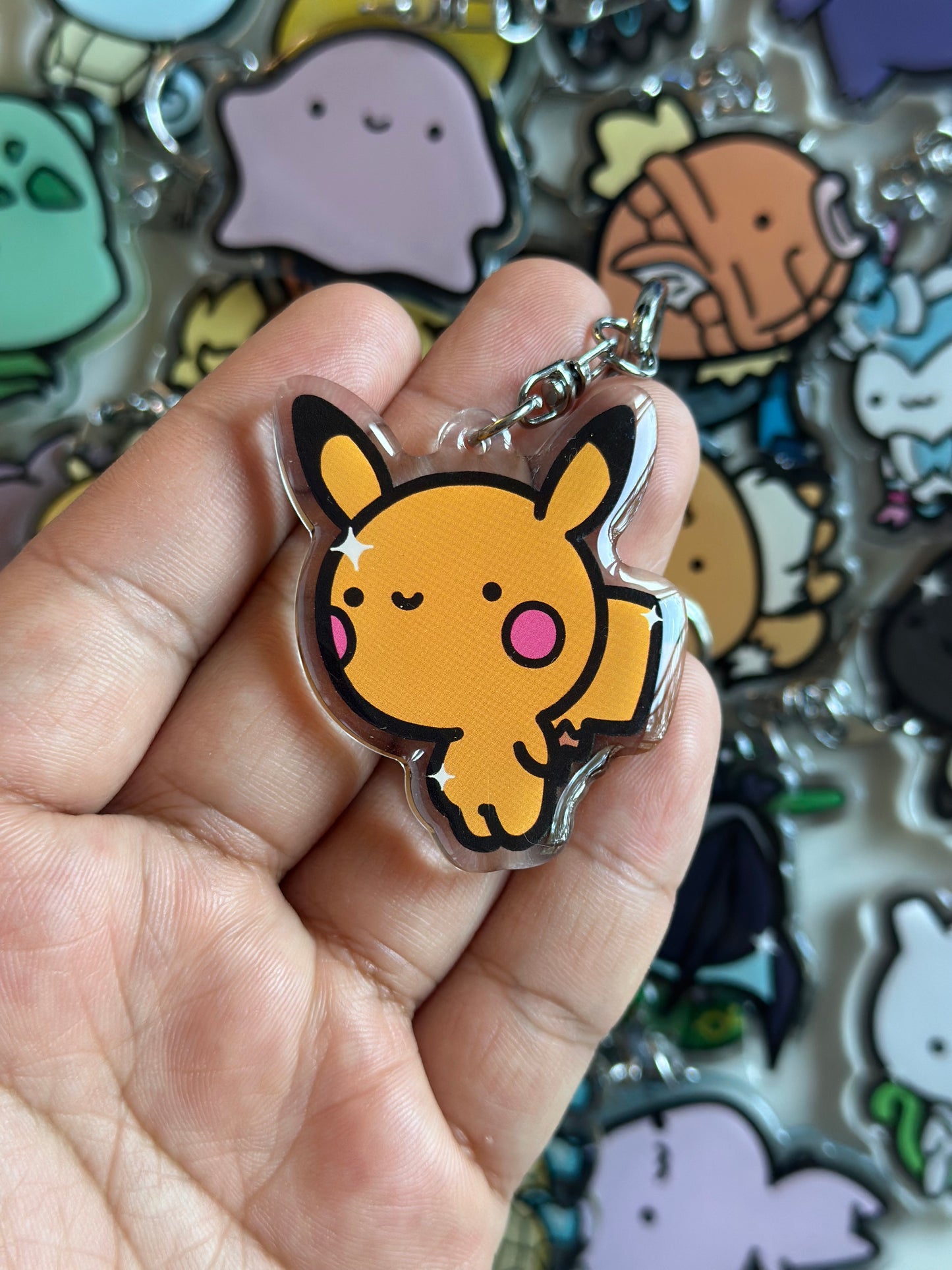 Yellow Rat Acrylic Epoxy Keychain