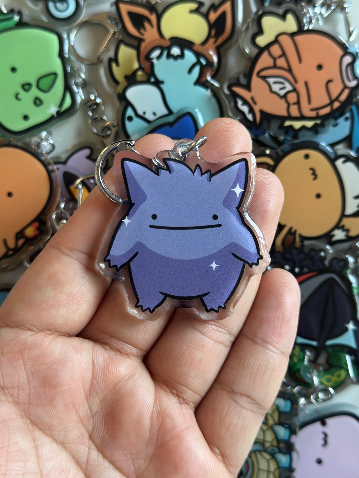 Purple Ghost Acrylic Epoxy Keychain