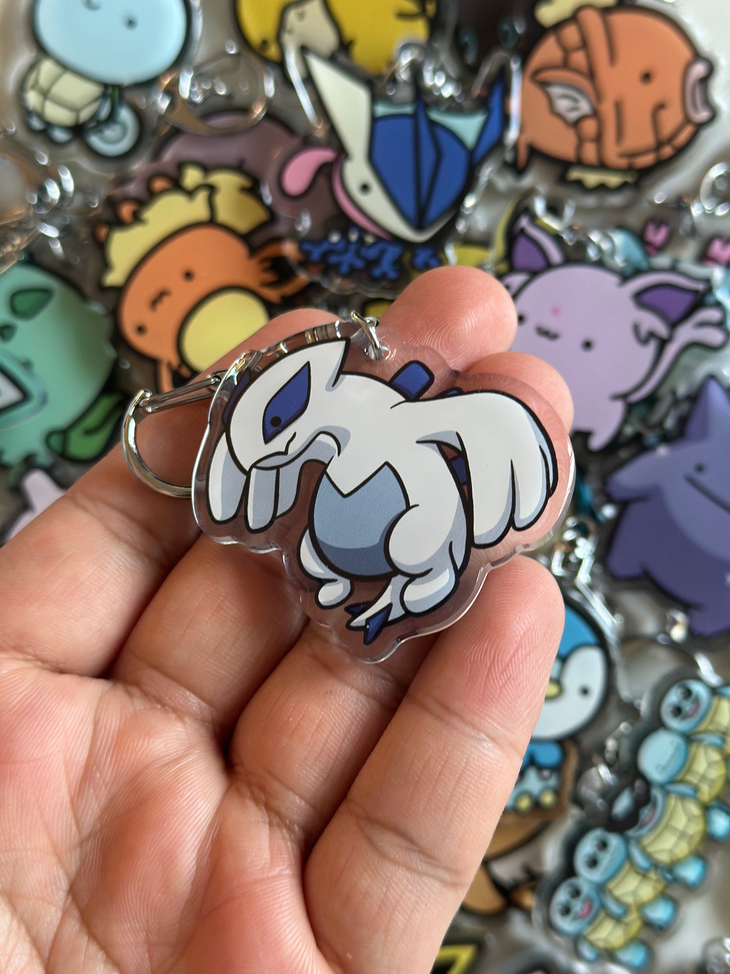 White Legendary Bird Acrylic Epoxy Keychain