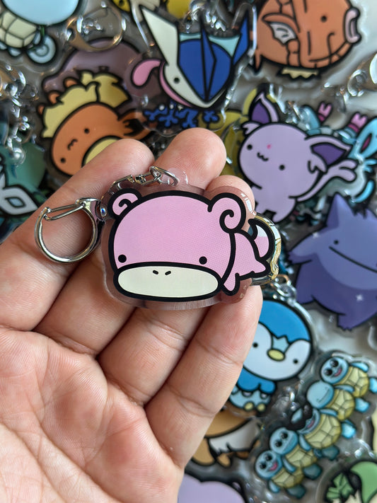 Pink Pig Acrylic Epoxy Keychain
