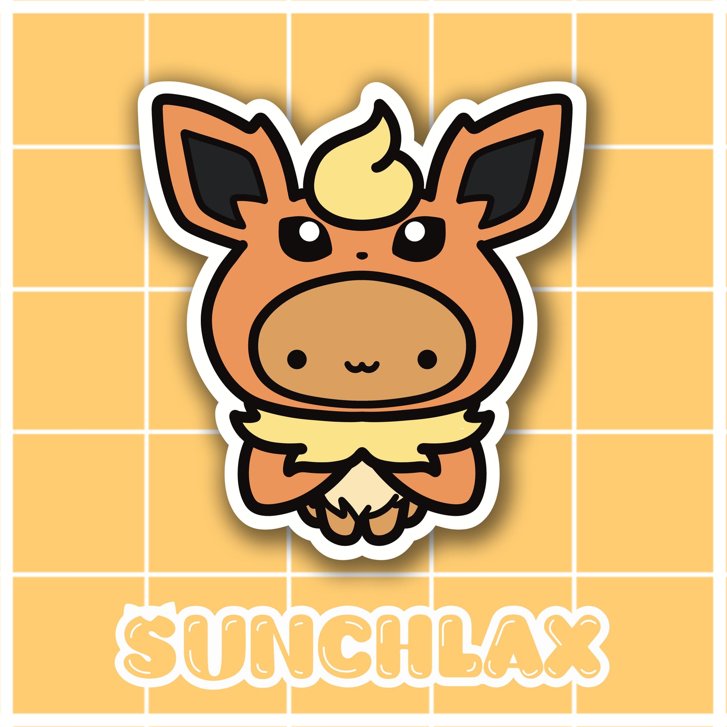 Cute Brown Animal Wearing Fire Poncho Sticker