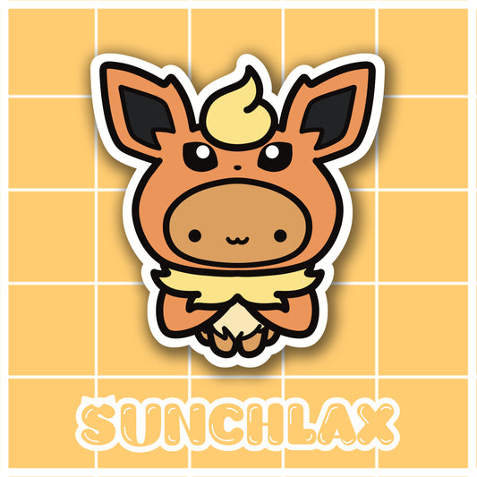 Cute Brown Animal Wearing Fire Poncho Sticker
