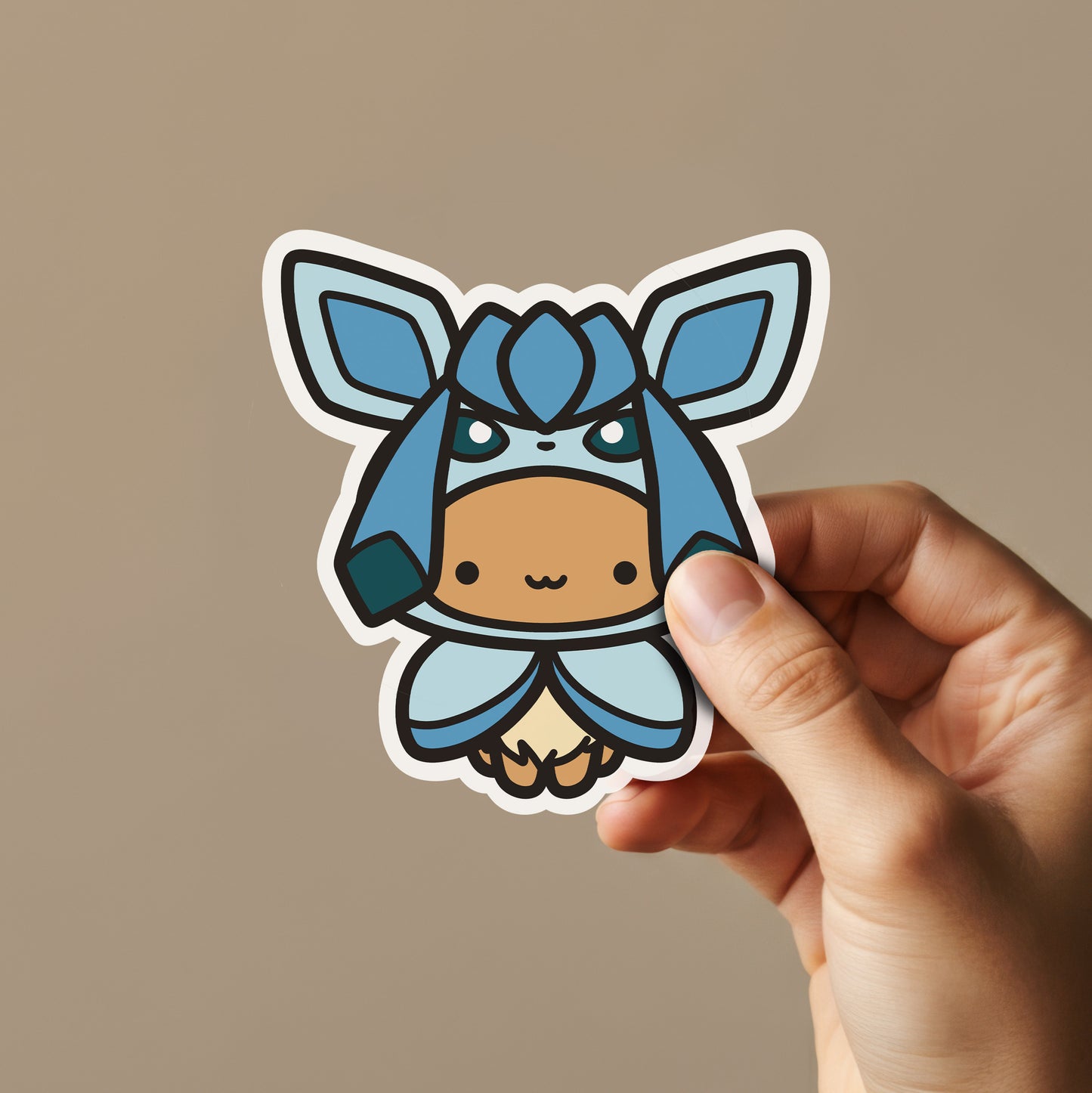 Cute Brown Animal Wearing Ice Poncho Sticker