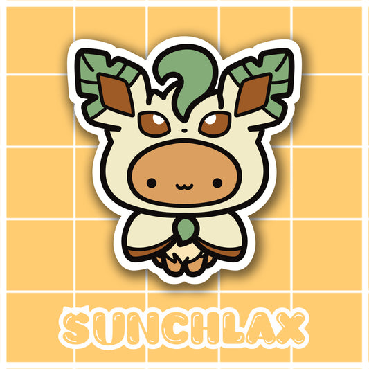 Cute Brown Animal Wearing Grass Poncho Sticker