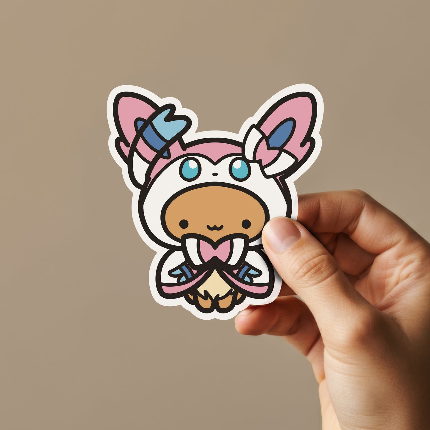 Cute Brown Animal Wearing Fairy Poncho Sticker