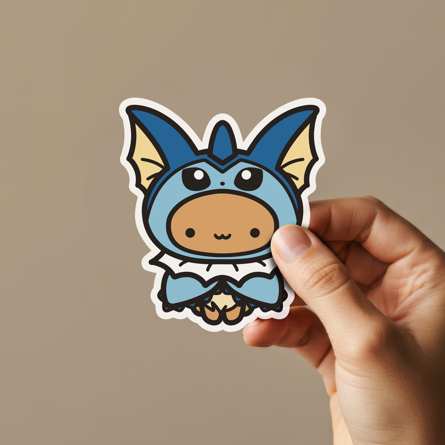 Cute Brown Animal Wearing Water Poncho Sticker