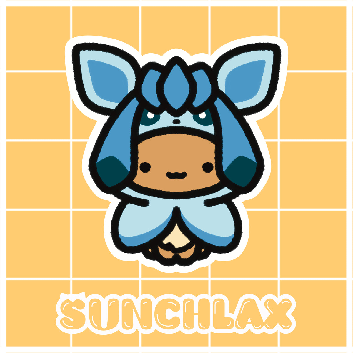 Brown Cat Wearing Ice Poncho Sticker