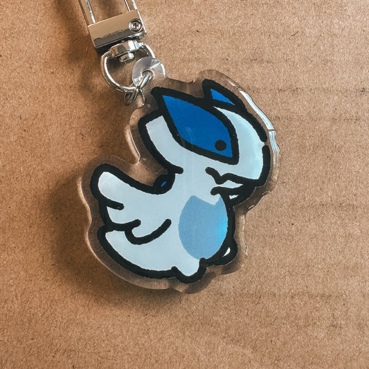 White Legendary Bird Acrylic Epoxy Keychain