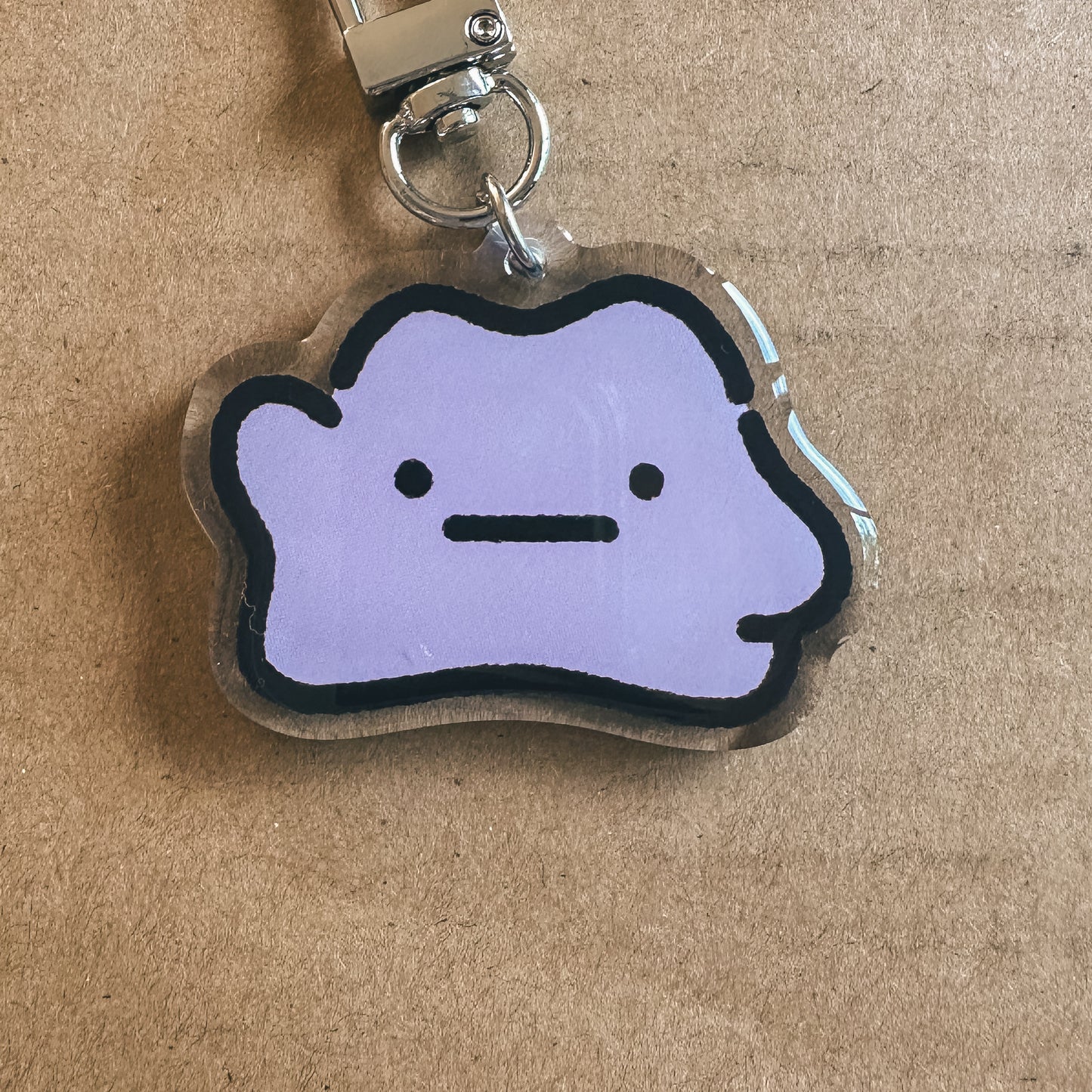 Pink Blob Acrylic Epoxy Keychain