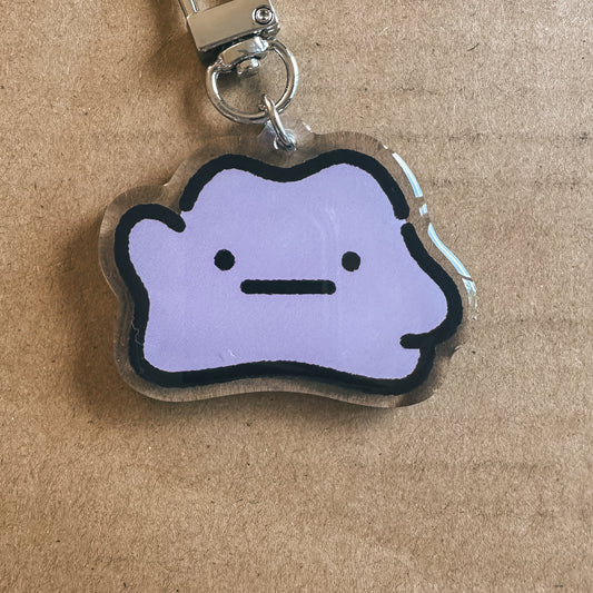 Pink Blob Acrylic Epoxy Keychain