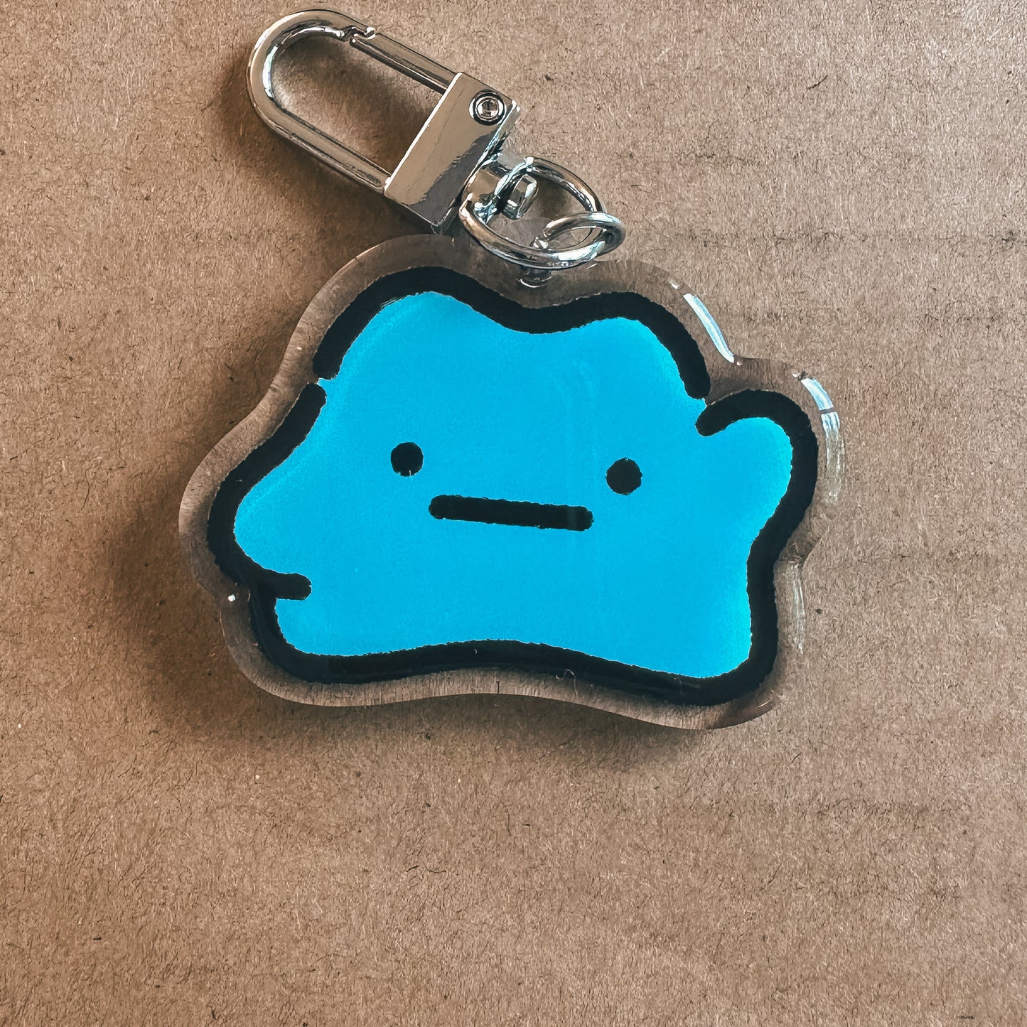 Pink Blob Acrylic Epoxy Keychain