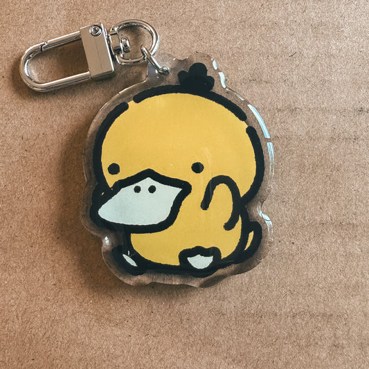 Confused Duck Acrylic Epoxy Keychain