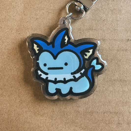 Water Cat Acrylic Enamel Keychain