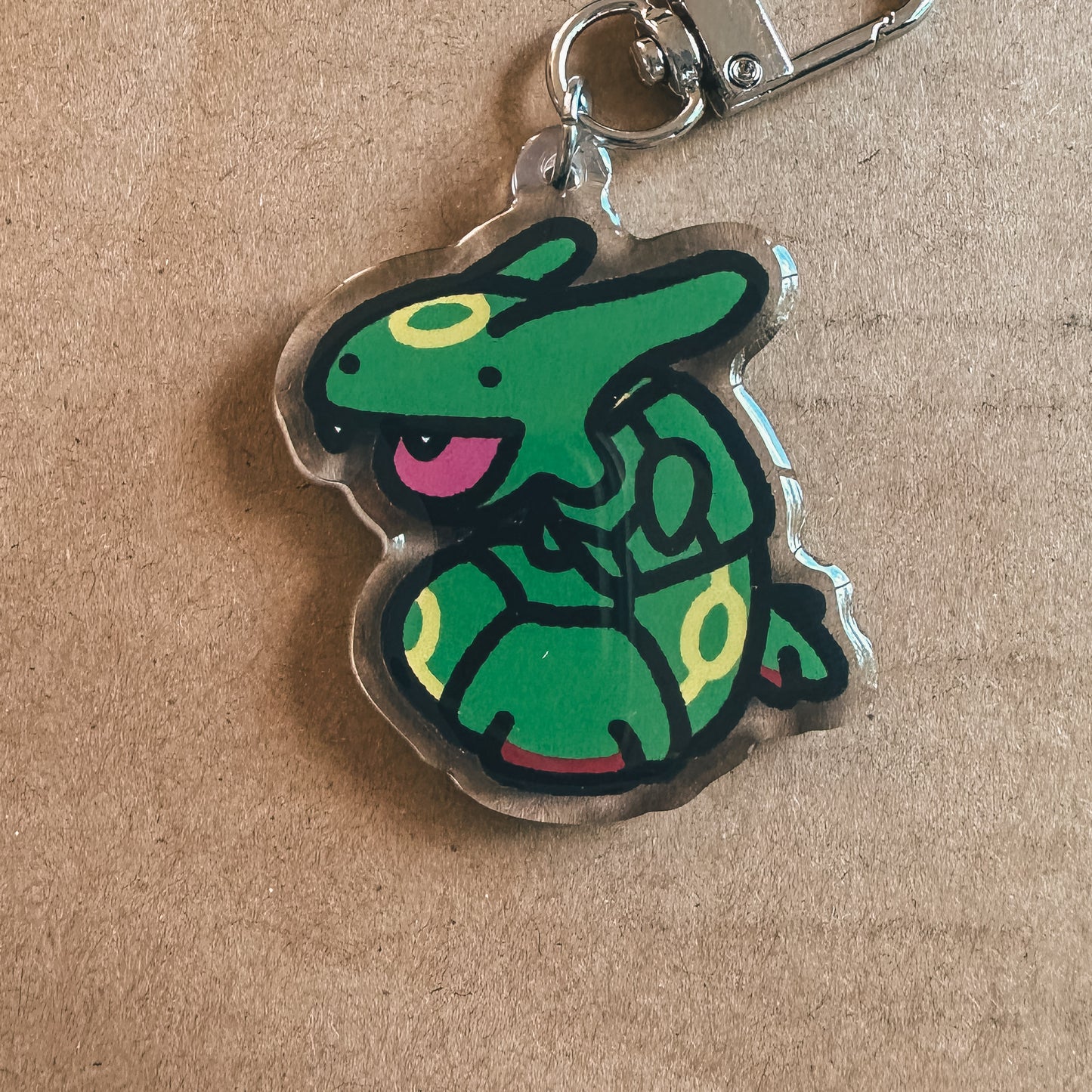 Green Dragon Acrylic Enamel Keychain