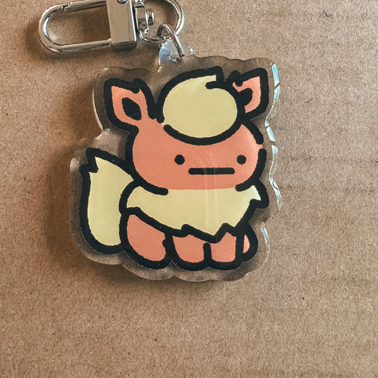 Fire Cat Acrylic Epoxy Keychain
