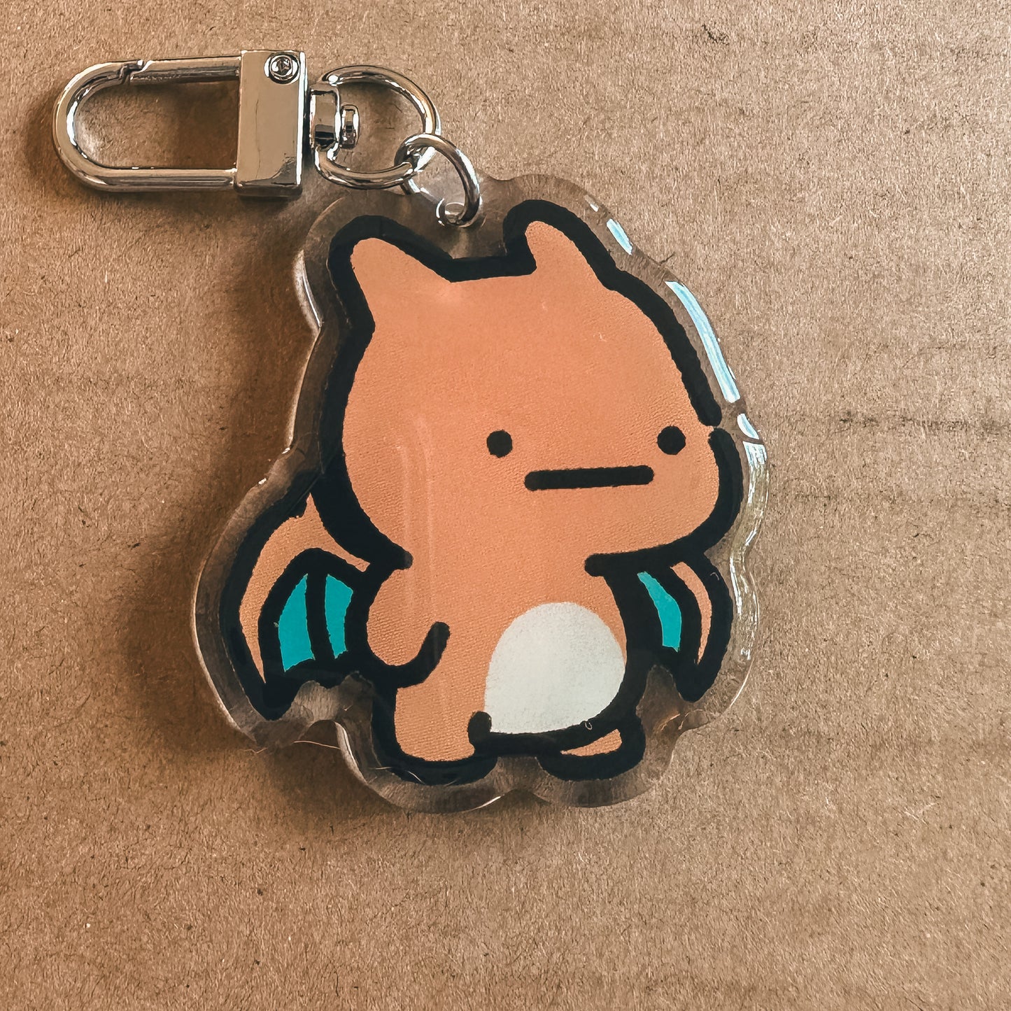 Fire Dragon Acrylic Epoxy Keychain